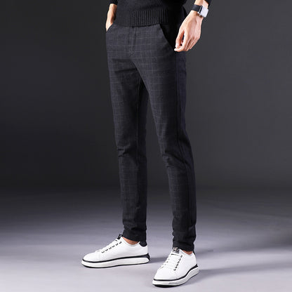 Slim straight trousers men