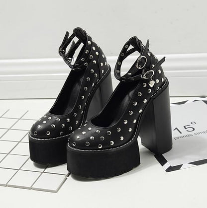 High Heels Super High Heel Hate Sky High Platform Rivet Single Shoes