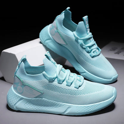 Flying Knit Sneakers Men Mint Green Shoes