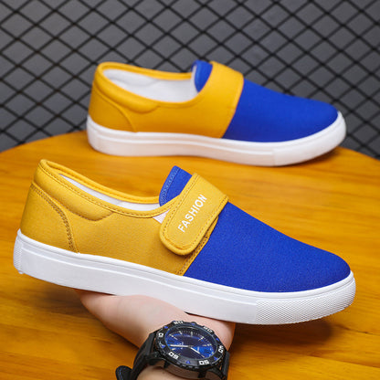 Canvas Flat Shoes Men Velcro Casual Sneakers