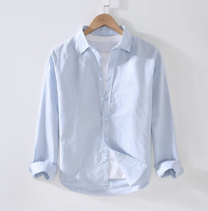 Cotton linen shirt men